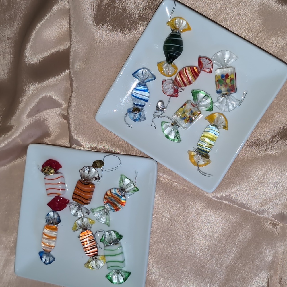 Glass Candy Art Vintage Original Box Set Of 12, 2 Sets Available Sold Separately